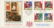 21.07.1992
Gilbert & Sullivan
An Evening at the Theatre
Pres. Philatelic Services, Sotheby Silk No.79