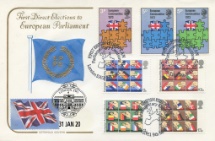 31.01.2020
Brexit Double-Dated Cover
EEC and Elections Stamps plus Brexit
Bradbury