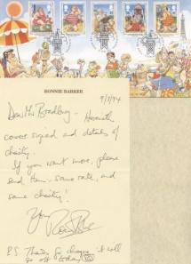 12.04.1994
Picture Postcards
Ronnie Barker Letter & Cover
Bradbury, Special Signed No.0