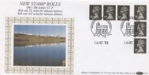 02.10.1989
Vending: New Design: £1 Mills 1 (Wicken Fen)
New Stamp Rolls
Benham, D No.120