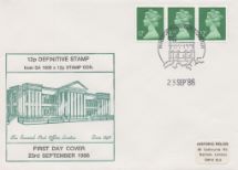 29.07.1986
Counter: New Design: £1.20 Maybe
12p Definitive stamp
Historic Relics