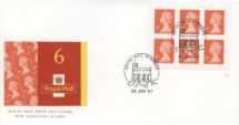 29.01.2001
Self Adhesive: Matrix intact: 6 x 1st
FDC
Royal Mail/Post Office