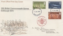 15.07.1970
Commonwealth Games 1970
Manchester Bee Cachet
Royal Mail/Post Office, Manchester Bee No.28