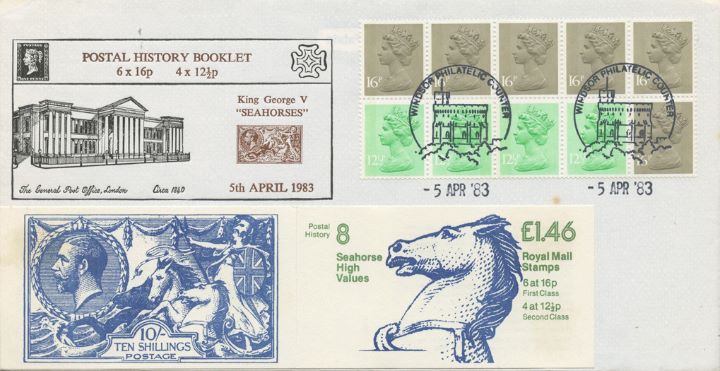 Counter: New Design: £1.46 Postal Hist. 8 (Seahorses), George V Seahorses