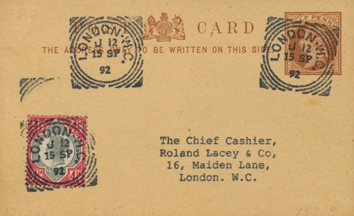 Postal Stationery, Post Card with 4 1/2d Green & Carmine stamp