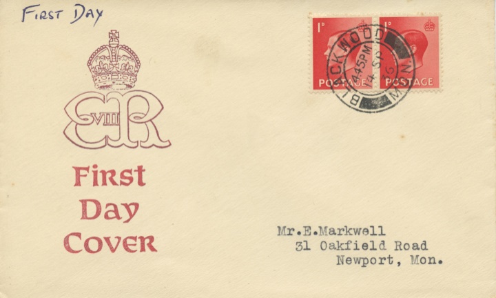 KEVIII: 1d Red, Royal Cypher Cachet