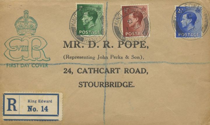 KEVIII: 1/2d, 1 1/2d, 2 1/2d, King Edward Postmark