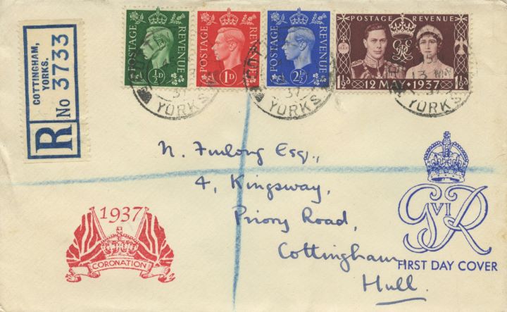 King George VI Coronation, Union Flag, Crown and Cypher