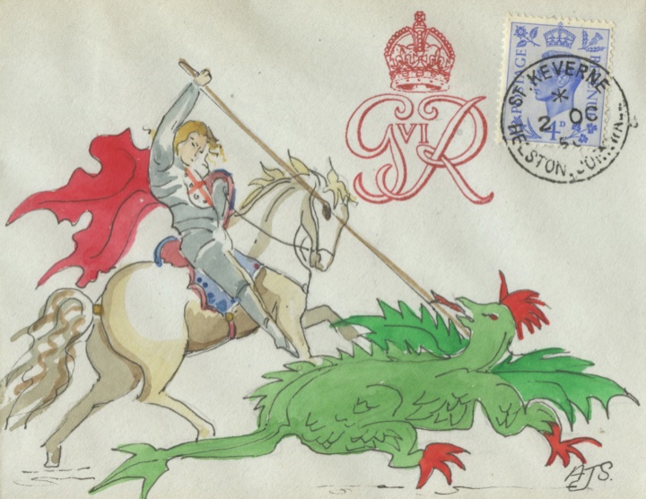 KGVI: 4d Light Ultramarine, St George and the Dragon