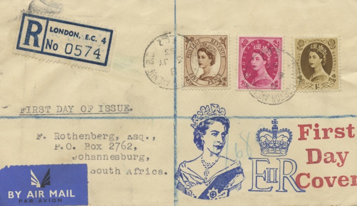 Wildings: 5d, 8d, 1s, The first stamps to feature Queen Elizabeth