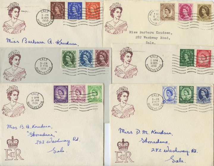 Wildings: 9d, 10d, 11d, Set of six covers