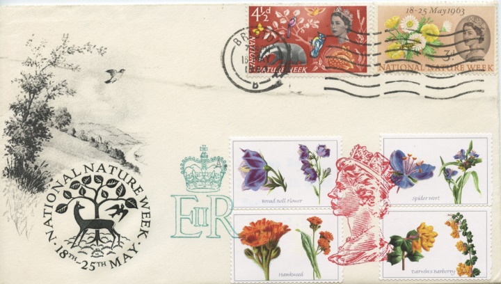 National Nature Week, With wild flowers stamp labels