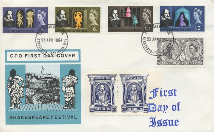 Shakespeare Festival, With rare One Shilling Shakespeare stamps