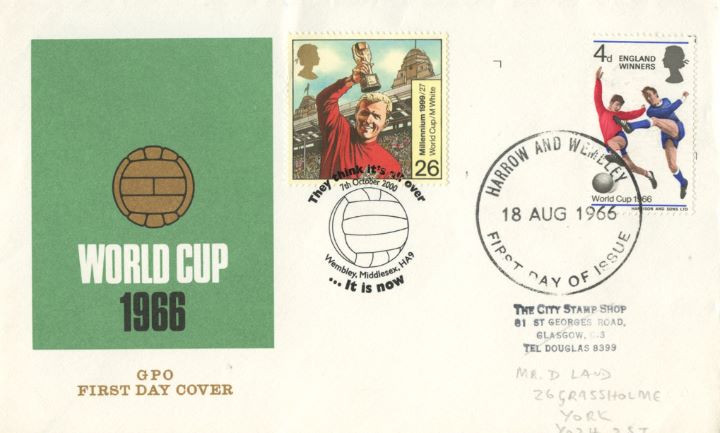 'England Winners', Double Dated Cover