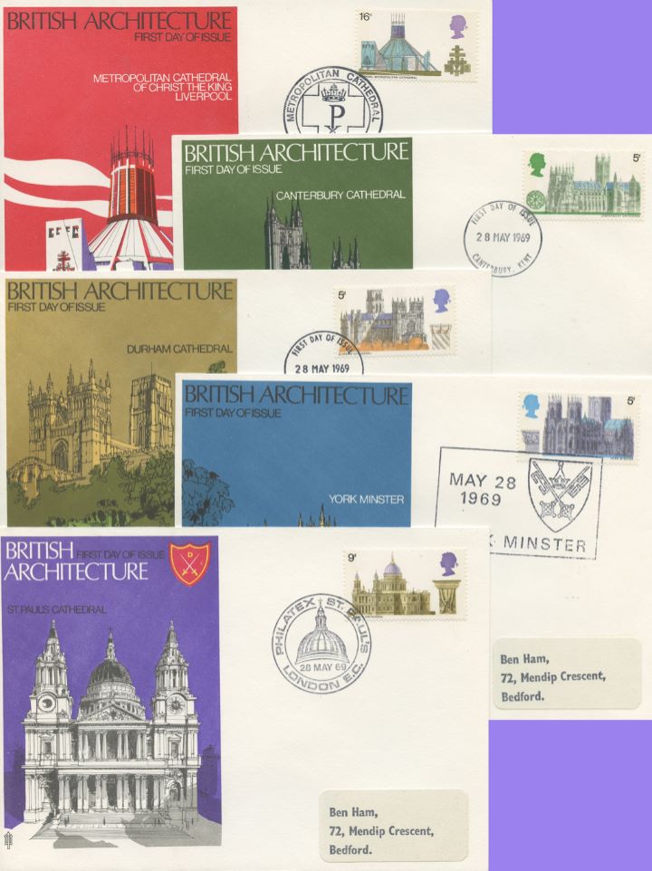 British Cathedrals, Set of 5 covers