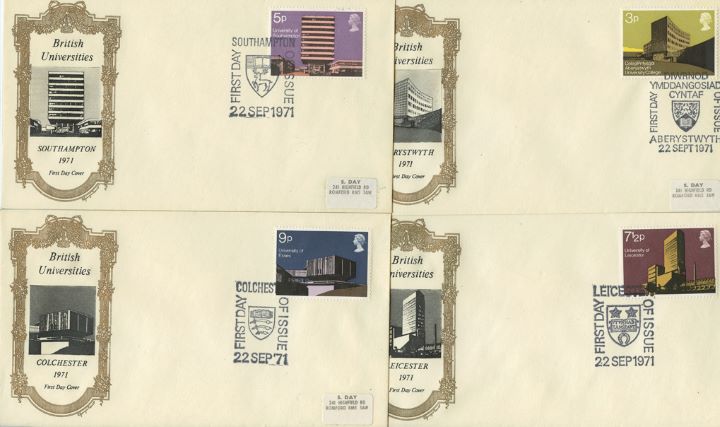 Universities, Set of Four Appropriate Postmarks