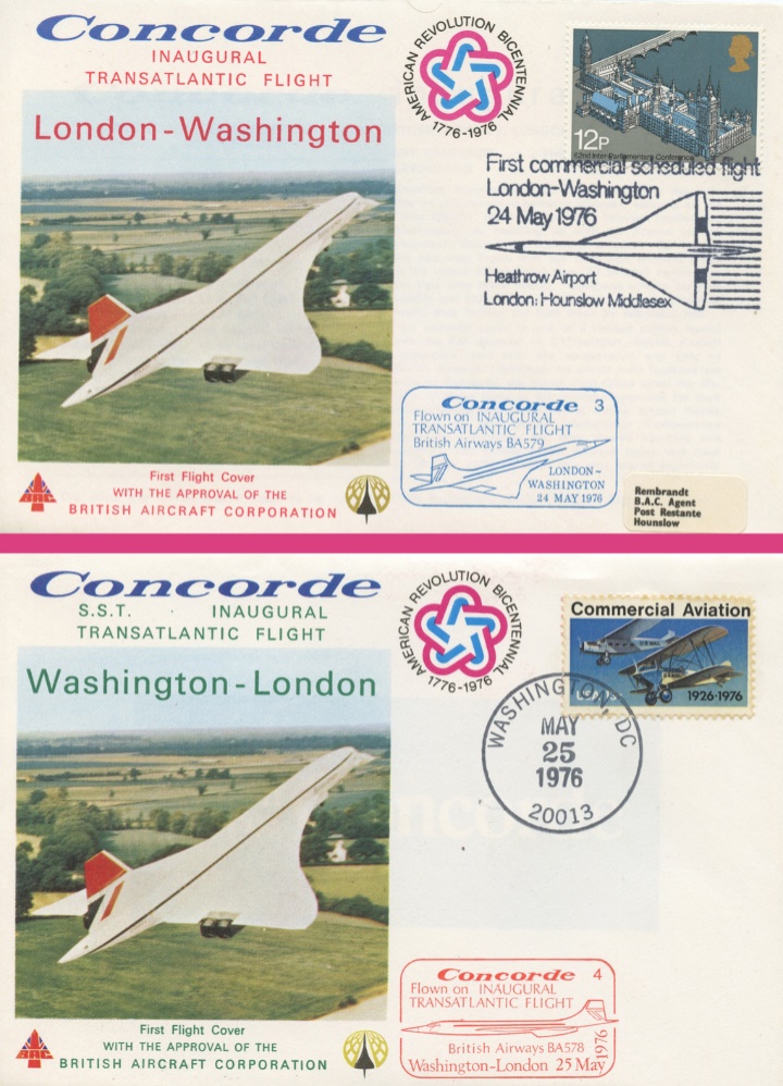 Concorde, Inaugural Transatlantic Flight Pair