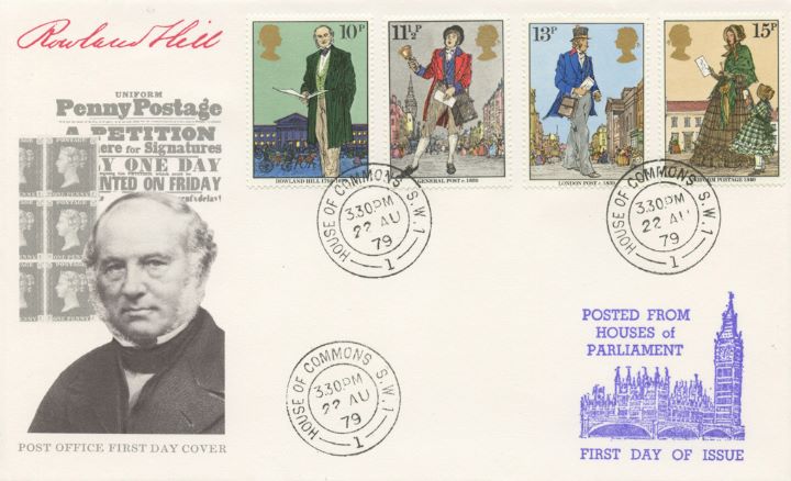 Rowland Hill: Stamps, Posted from Houses of Parliament