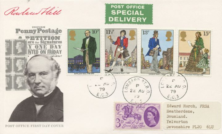 Rowland Hill: Stamps, Lombard Street HQ of General Letter Office