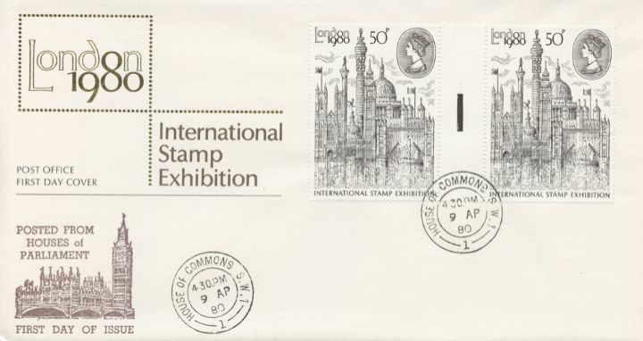 London 1980: 50p Stamp, Posted from the Houses of Parliament