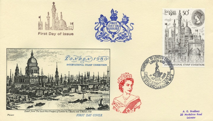 London 1980: 50p Stamp, London Engraving from 1750