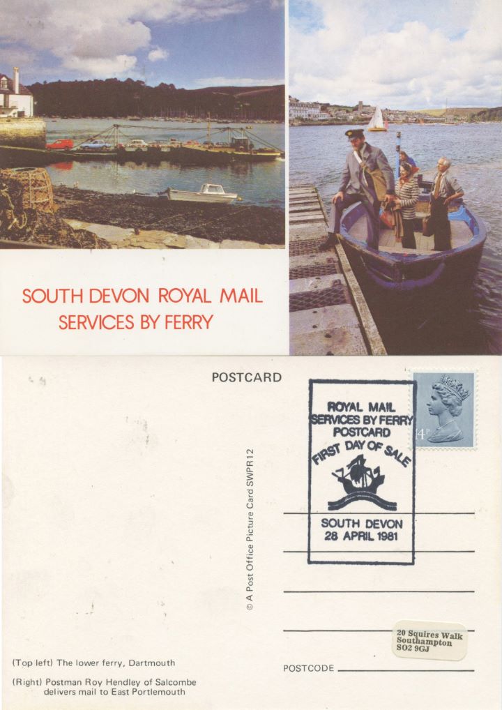 South Devon Royal Mail, Services by Ferry