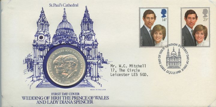 Royal Wedding 1981, St Pauls Coin Cover