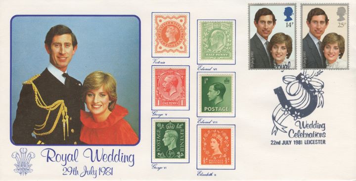 Royal Wedding 1981, Stamps from Six Reigns
