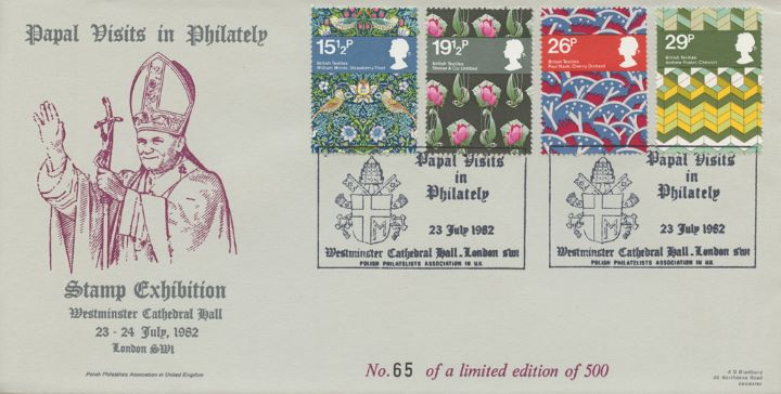 British Textiles, Papal Visits in Philately