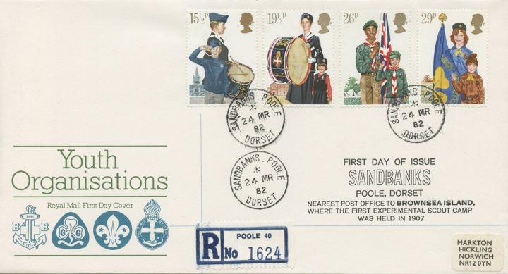 Youth Organisations, Sandbanks postmark