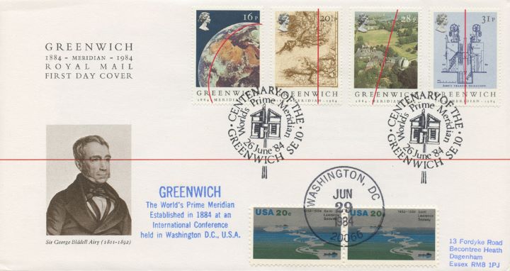 Greenwich Meridian, Double Postmarked in Washington DC