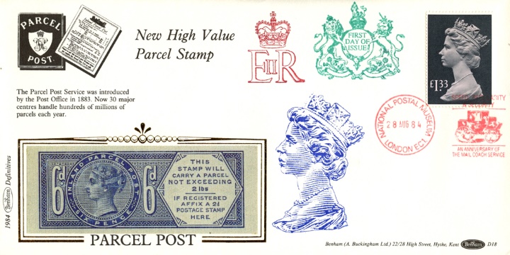 Machins: Parcel Post: £1.33, Victorian Parcel Post Stamp
