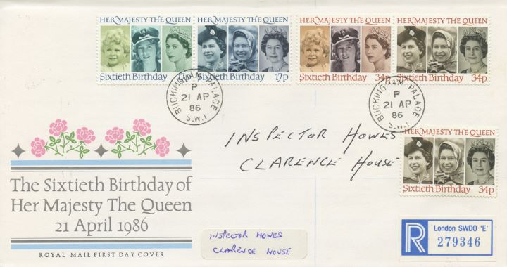 Queen's 60th Birthday, Buckingham Palace postmark