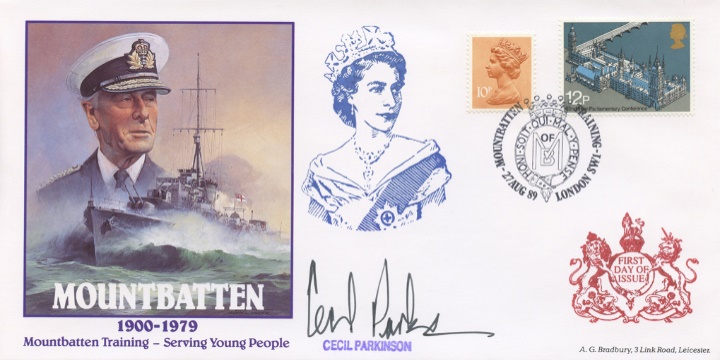 Cecil Parkinson MP signed cover, Mountbatten Training