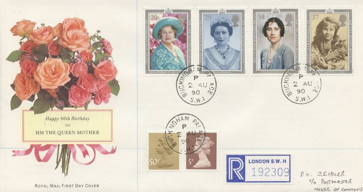 Queen Mother 90th Birthday, Buckingham Palace postmark