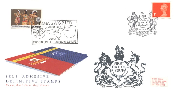 Machins (EP): Self Adhesive Definitive: 1st Flame, Britain's first self adhesive stamp