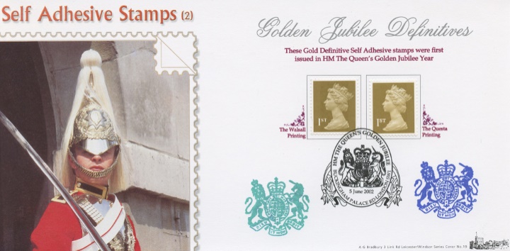 Machins (EP): Gold Stamps: 1st Self Adhesive, Horse Guards Parade