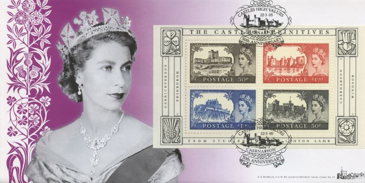 Castles: Miniature Sheet, H M The Queen by Dorothy Wilding