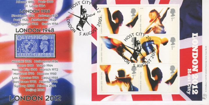 London 2012: Miniature Sheet, London 1908 1948 2012 Host City Olympics (1)