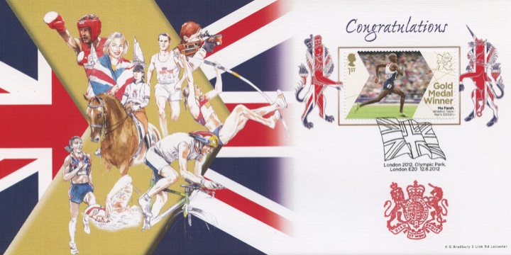 Athletics - Track - Men’s 5000m: Olympic Gold Medal 27: Miniature Sheet, Mo Farah