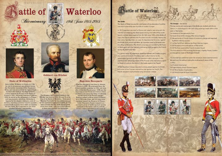 Battle of Waterloo: Miniature Sheet, Wellington, Blucher and Bonaparte