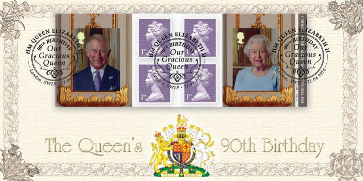 Self Adhesive: H M The Queen's 90th Birthday, Retail Stamp Book - Country Emblems