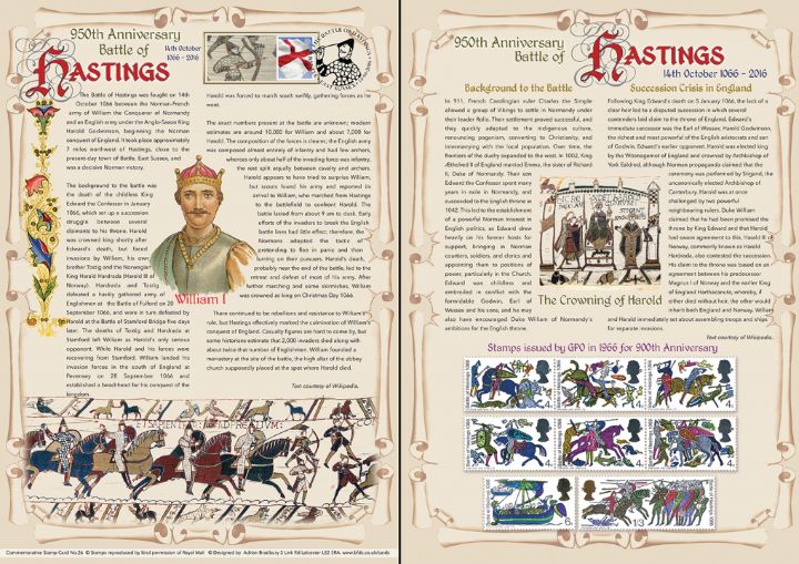 Battle of Hastings [Commemorative Sheet], 950th Anniversary