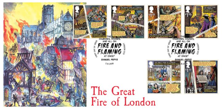 The Great Fire of London, St Paul's on Fire