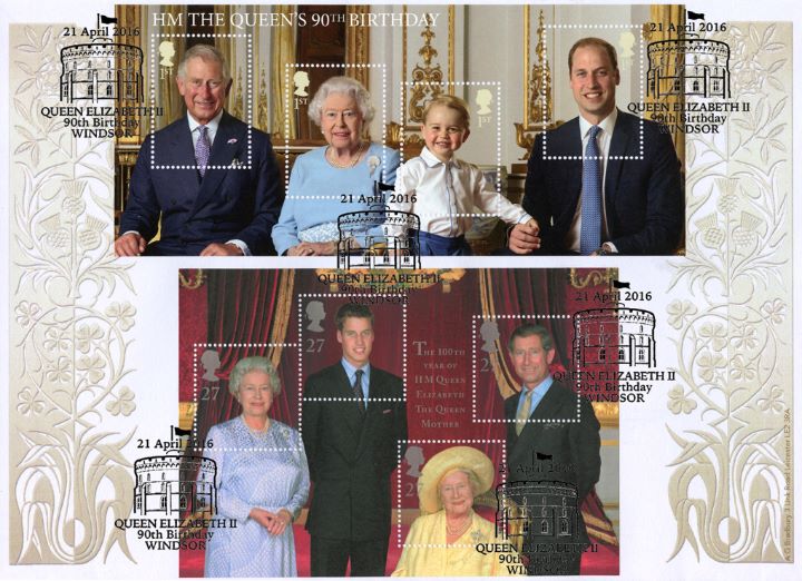 H M The Queen's 90th Birthday: Miniature Sheet, Five Generations