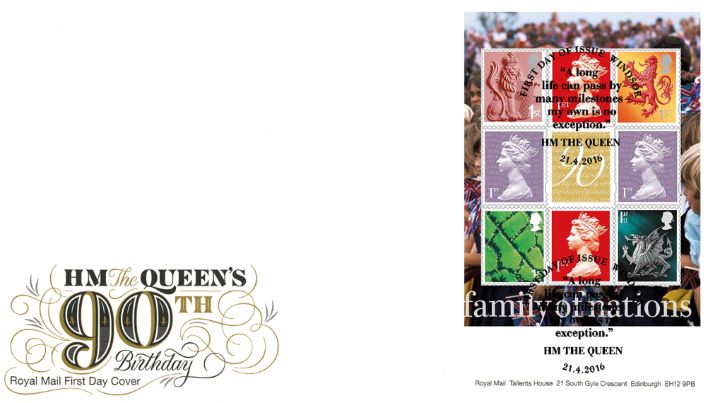 PSB: H M The Queen's 90th Birthday - Pane 3, Head of a Family of Nations