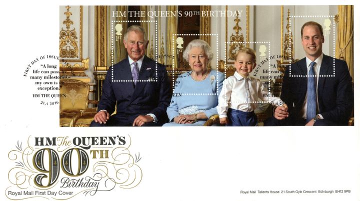 H M The Queen's 90th Birthday: Miniature Sheet, 90th Birthday