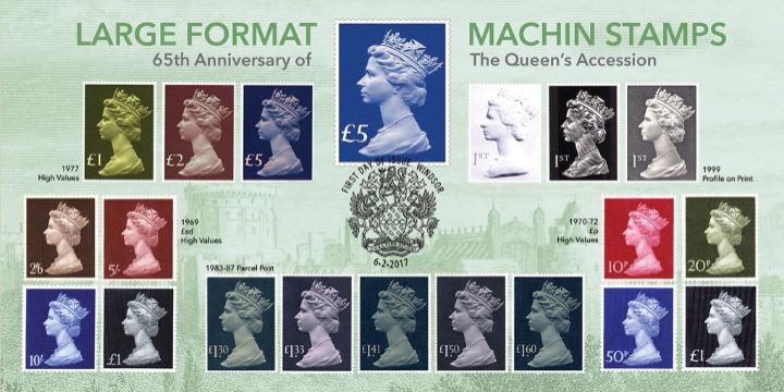 65th Anniversary of Queen's Accession, Large Format Machin Stamps