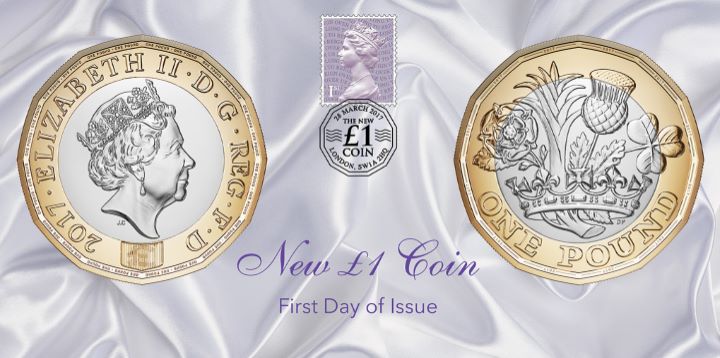 The New 1 Coin Design First Day of Issue First Day Cover BFDC