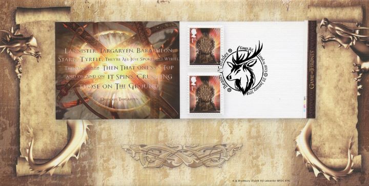 Self Adhesive: Game of Thrones: 6 x 1st, Retail Stamp Book